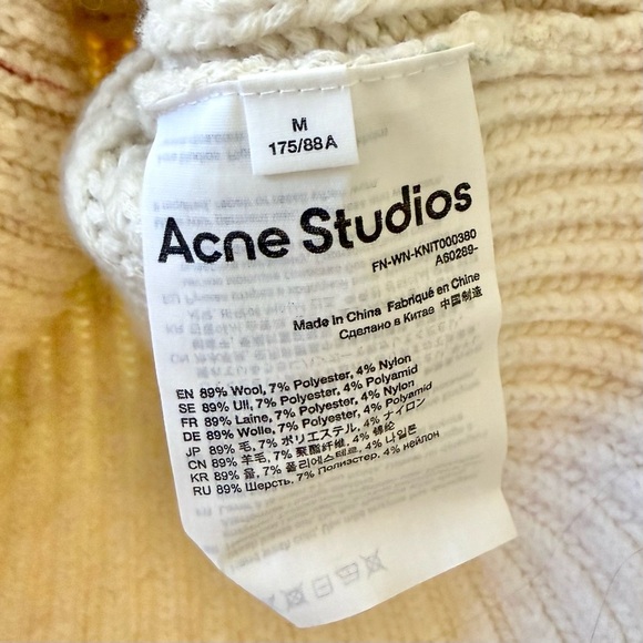 ACNE STUDIOS Kelecta Striped Watercolor Knit Wool Sweater Multicolor Sz M - Picture 5 of 7